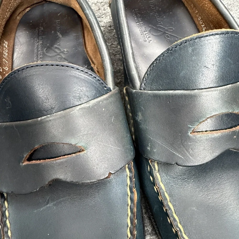 Rancourt & Co. Penny Loafer 8 D Blue Green Leather Preppy Made in Maine USA